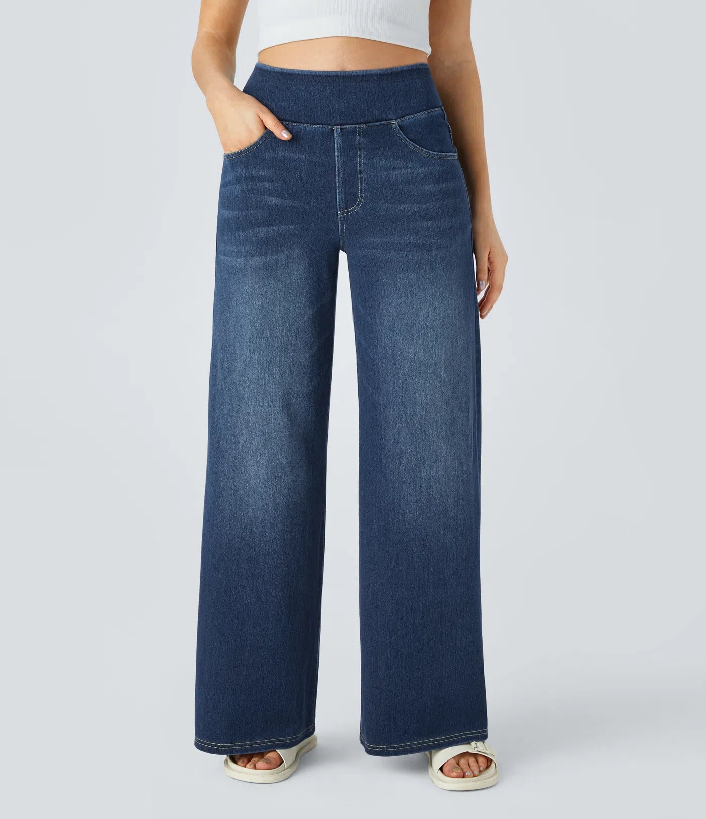 WARDMON High-Waisted Baggy Wide Leg Jeans